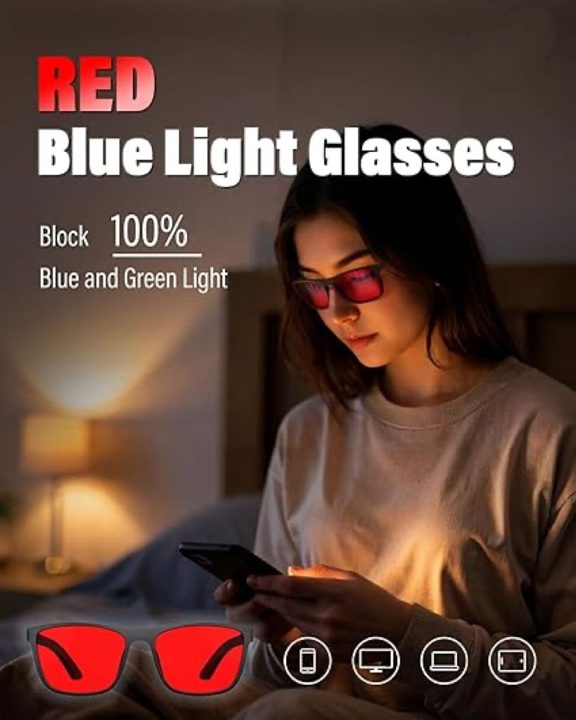 Red leans blue light glasses blocking 99% of blue light